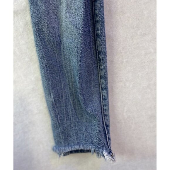 Guess Los Angeles Sexy Curvy Distressed Skinny raw hem ankle Size 27 Low Rise - Picture 9 of 15